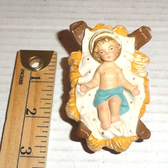 Lot of 5 VTG Hand Painted Composition Nativity Figures with Chip Damage READ - Picture 10 of 16